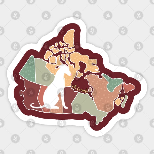 Oh Canada Greyhound / Whippet / Italian Greyhound Sticker by Inugoya